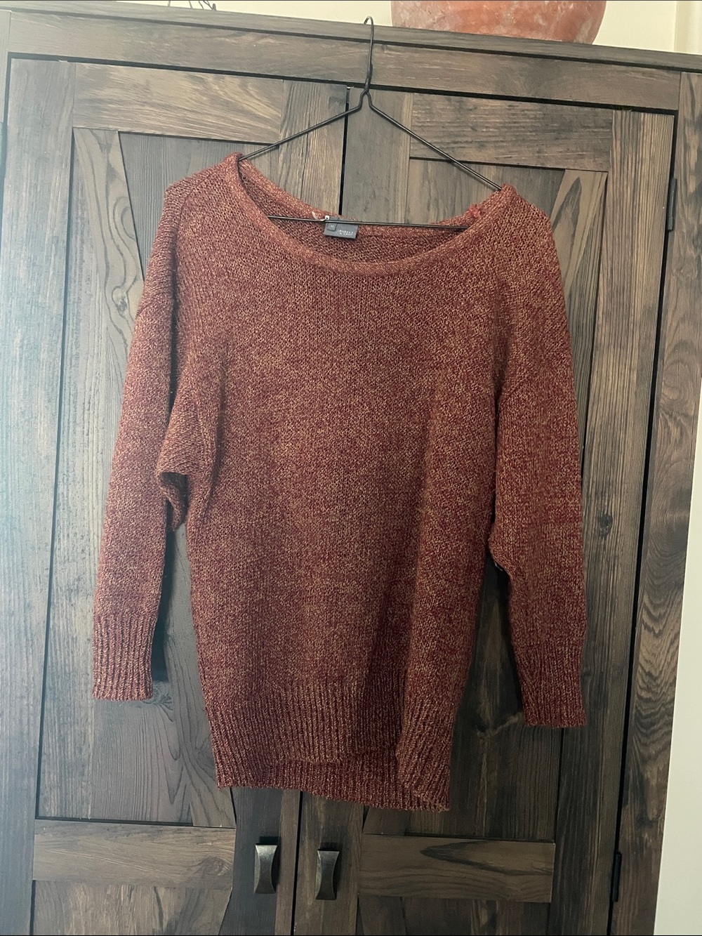 Sparkle & Fade Rust Marled Scoop Neck Sweater